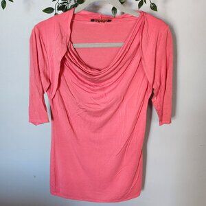 Candy Pink Drape Front Top